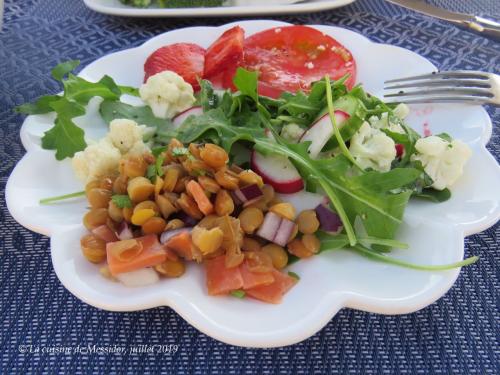 Salade de lentilles au saumon fumé, accompagnements légers + de Messidor | Photo de Messidor