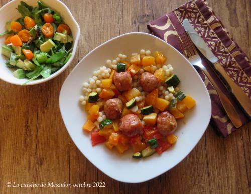 Saucisses de toulouse aux légumes grillés + de Messidor | Photo de Messidor