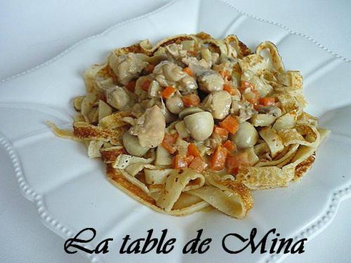 Tagliatelles de crêpes au poulet et champignons de Mamina13 | Photo de Mamina13