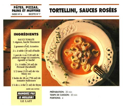 Tortellini, sauces rosées de Bon Appétit | Photo de PassionRecettes