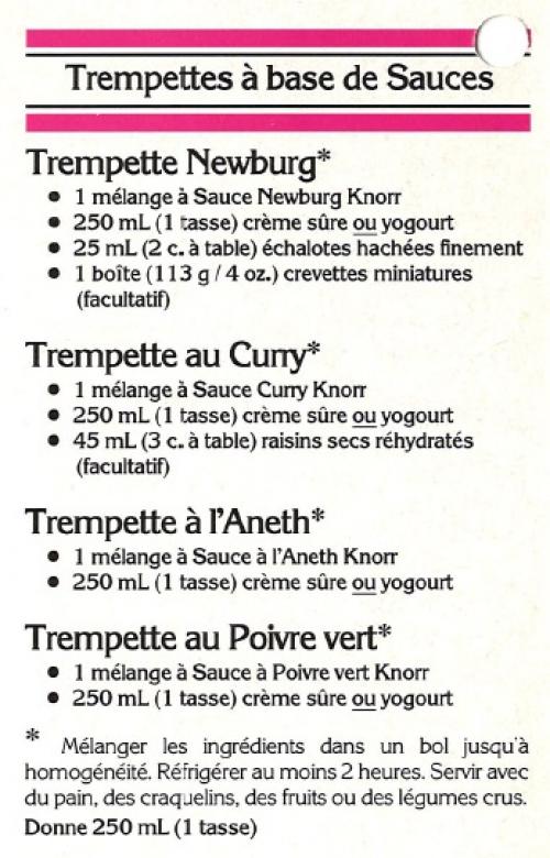 Trempettes à base de sauces de Knorr | Photo de PassionRecettes