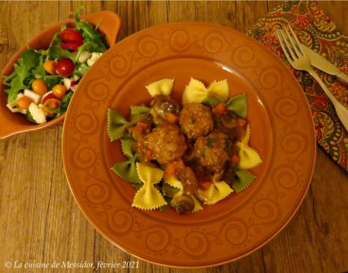 Boulettes de veau, façon marengo + de Messidor | Photo de Messidor