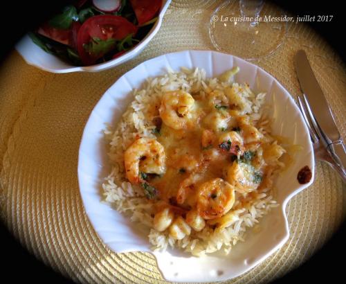 Coquilles de crevettes aux pétoncles, sauce à la crème de pesto + de Messidor | Photo de Messidor