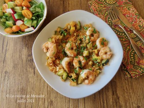 Crevettes sautées sur riz, façon cajun + de Messidor | Photo de Messidor