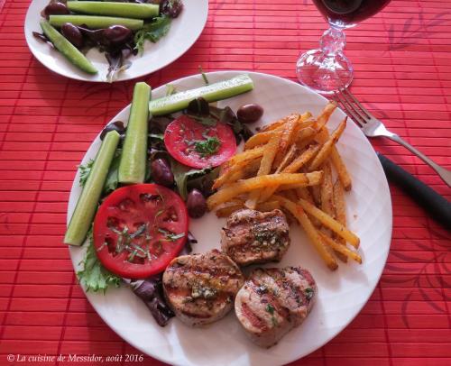 Médaillons de porc bbq + frites à la grecque de Messidor | Photo de Messidor