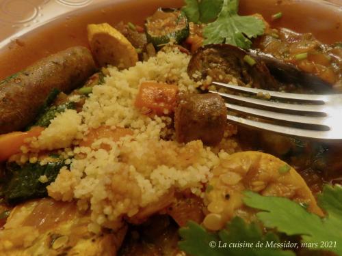 Merguez et légumes grillés sur couscous + de Messidor | Photo de Messidor