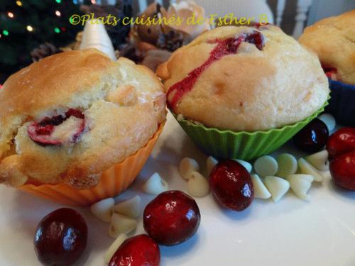 Muffins aux canneberges et chocolat blanc de Esther B | Photo de Estherb