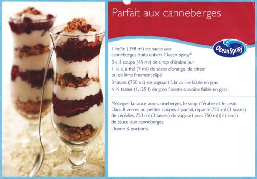 Parfait aux canneberges de Ocean Spray | Photo de PassionRecettes