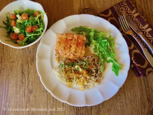 Pavés de saumon bbq, vinaigrette épicée à l'orange + de Messidor | Photo de Messidor