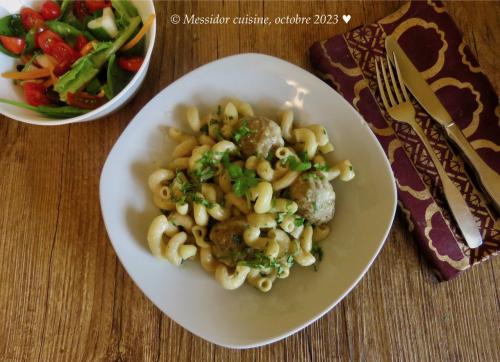 Petites boulettes au pesto sur pâtes + de Messidor | Photo de Messidor