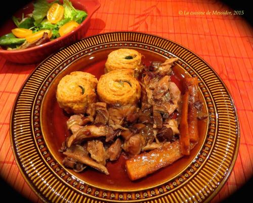 Pilons de dinde au vin rouge et spirales de pâte de Messidor | Photo de Messidor