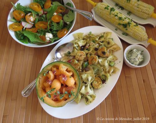 Salade de pâtes aux crevettes exquises et menu canicule + de Messidor | Photo de Messidor