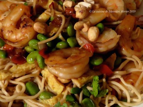 Sauté de crevettes, façon pad thaï + de Messidor | Photo de Messidor