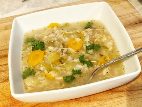 Soupe à la dinde et au riz à l'instant pot | Photo de Mireille