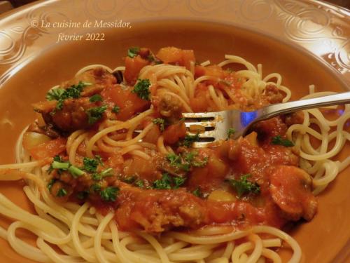 Spaghetti à la saucisse italienne + de Messidor | Photo de Messidor