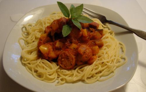 Spaghetti express aux saucisses pour deux de Messidor | Photo de Messidor