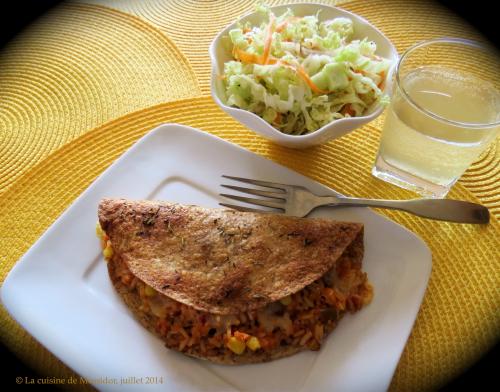 Tortillas au riz et au poisson et salade chou nappa, bis + de Messidor | Photo de Messidor