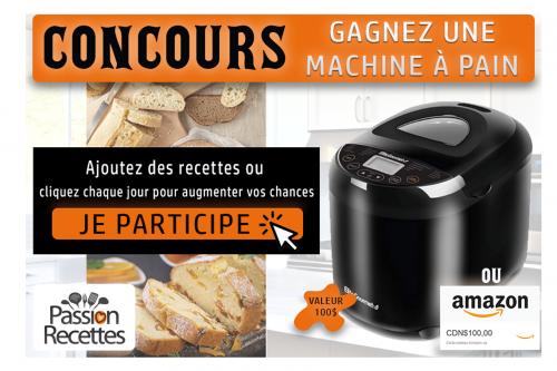 °° concours - gagnez une machine à pain ou une carte cadeau amazon (valeur 100$) °° | Photo de PassionRecettes