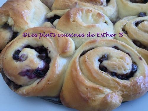 Brioches à la cassonade, chocolat et bleuets de Esther B | Photo de Estherb