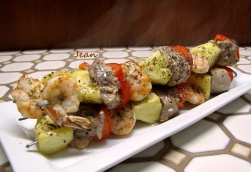 Brochettes de porc et crevettes de Nell | Photo de Nell