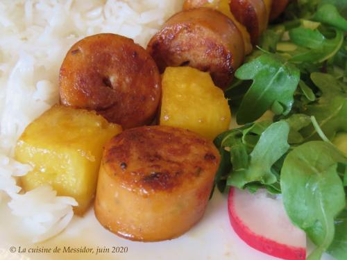 Brochettes de saucisses à l'ananas de Messidor | Photo de Messidor