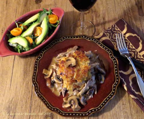 Canard confit sur rösti, sauce champignons à l'orange + de Messidor | Photo de Messidor