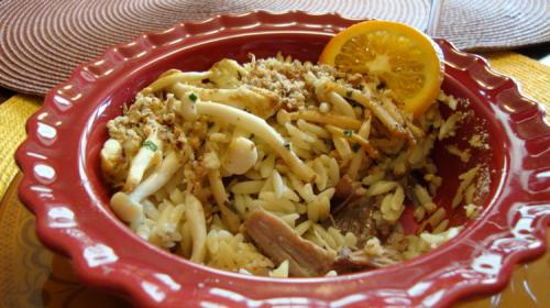 Cassolette de canard à l'orzo et aux mini champignons chinois de Messidor | Photo de Messidor