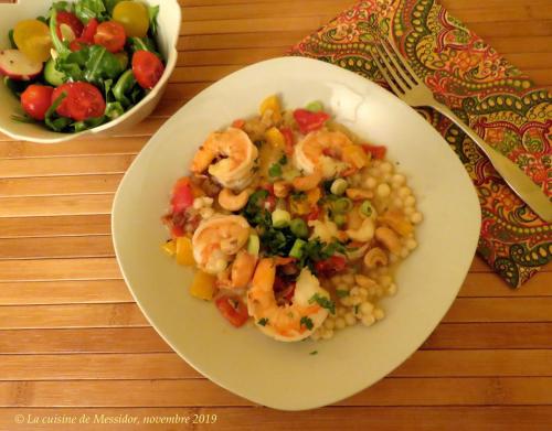 Crevettes sur couscous perlé + de Messidor | Photo de Messidor