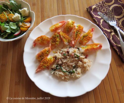 Langoustines au beurre de fleur d'ail, enrobage craquant + de Messidor | Photo de Messidor