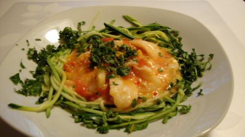 Langoustines sur spaghettis de courgette de Messidor | Photo de Messidor