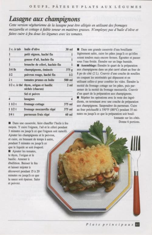 Lasagne aux champignons de Coup De Pouce | Photo de Mireille