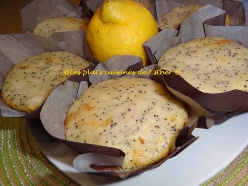 Muffins au citron, pavot et chocolat blanc de Esther B | Photo de Estherb