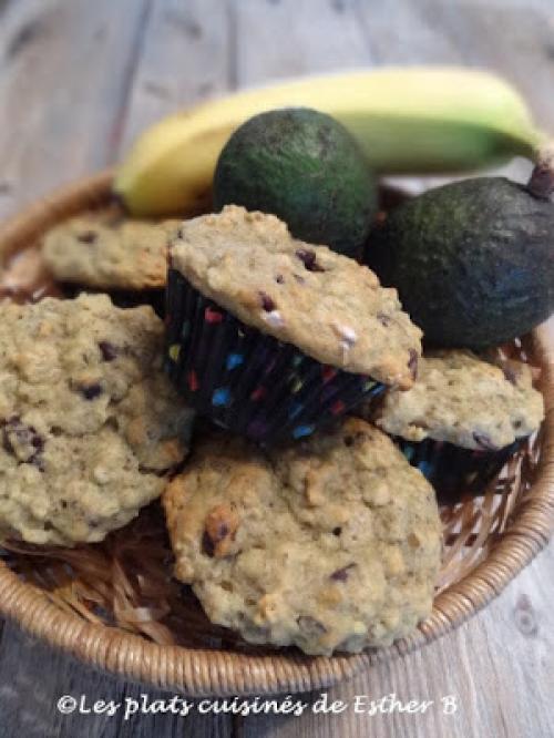 Muffins aux bananes, avocats et pépites de chocolat de Esther B | Photo de Estherb