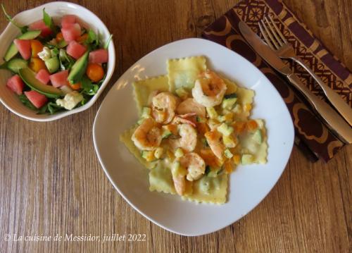 Pâtes farcies, sauce crevettes et lait de coco + de Messidor | Photo de Messidor