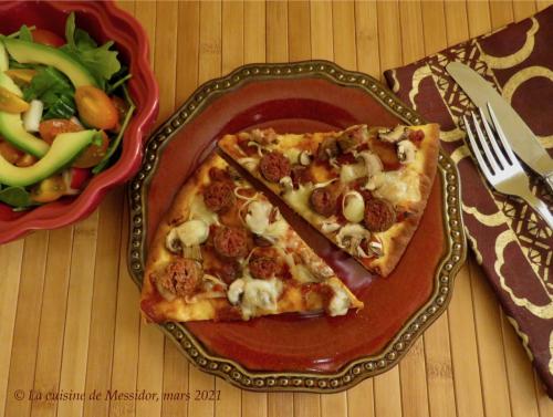 Pizza aux merguez, sauce simplissime express + de Messidor | Photo de Messidor