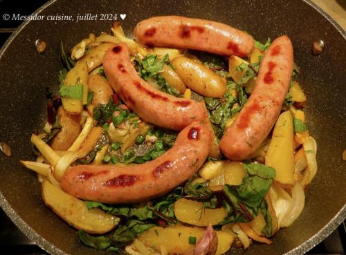 Poêlée de saucisses de toulouse aux légumes fondants + de Messidor | Photo de Messidor