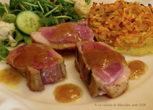 Poitrine de canard bbq + galettes de légumes express + de Messidor | Photo de Messidor