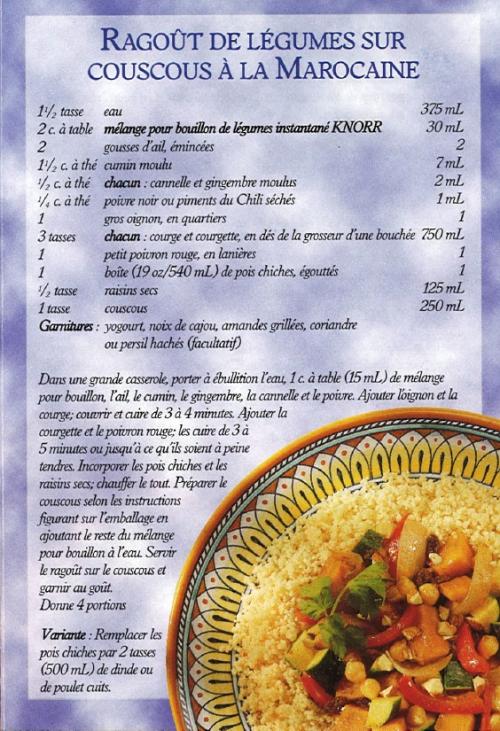 Ragoût de légumes sur couscous à la marocaine de Knorr | Photo de PassionRecettes