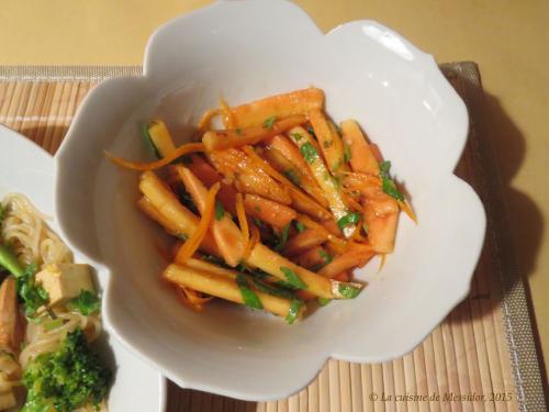 Tofu poêlé à l'orange + salade de papaye de puce de Messidor | Photo de Messidor