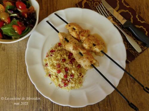 Brochettes de poulet bbq, sauce éclair à l'orientale + de Messidor | Photo de Messidor