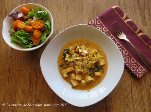 Cari de tofu aux épinards et au lait de coco + de Messidor | Photo de Messidor