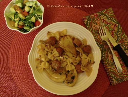 Casserole de farfalles aux saucisses et fenouil caramélisé + de Messidor | Photo de Messidor