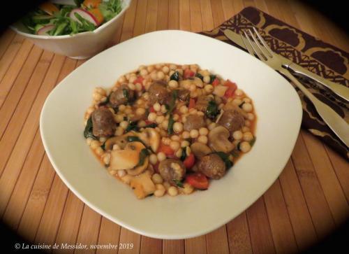 Couscous perlé aux saucisses de canard + de Messidor | Photo de Messidor