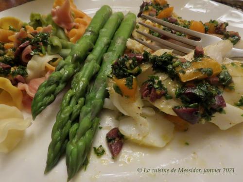 Filets de poisson, sauce aux herbes et aux olives + de Messidor | Photo de Messidor