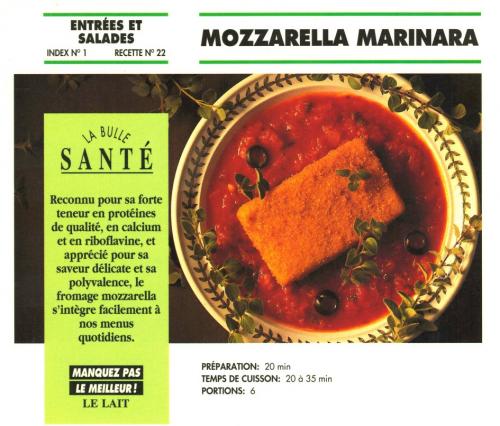 Mozzarella marinara de Bon Appétit | Photo de PassionRecettes