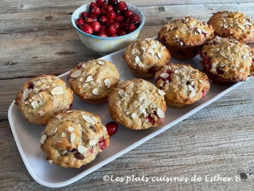 Muffins à l'avoine aux canneberges, orange et amandes de Estherb | Photo de Estherb