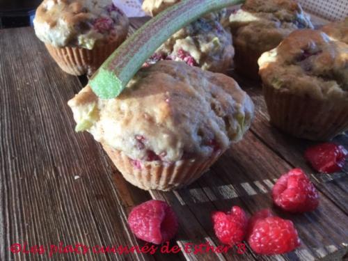 Muffins à la rhubarbe et framboises de Esther B | Photo de Estherb