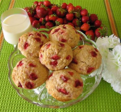 Muffins aux fraises et aux bananes de Mandoline | Photo de PassionRecettes