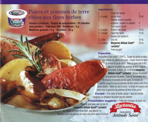 Poires et pommes de terre rôties aux fines herbes de Lactantia | Photo de PassionRecettes