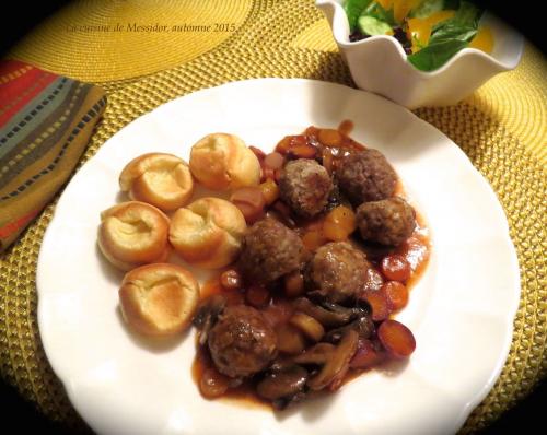 Boulettes «tourtière» + mini-yorkshire de Messidor | Photo de Messidor